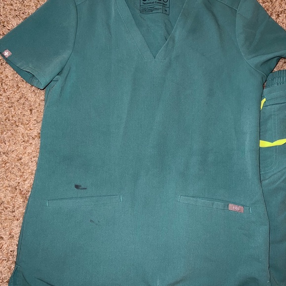 FIGS Original Marine Blue Casma Scrub Top Yola Skinny Pants Scrubs Set - Picture 2 of 7